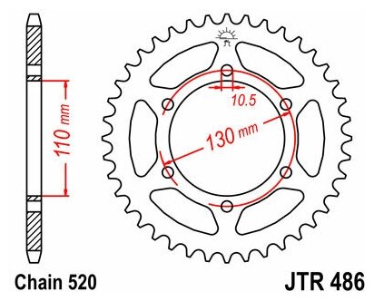 Звезда ведомая (задняя) JTR486.41 JT 520