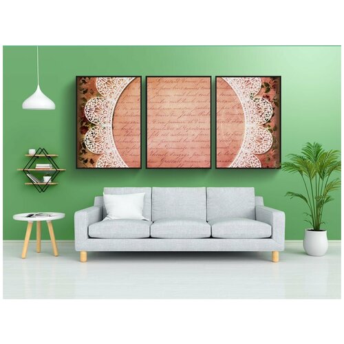 фото Набор модулных постеров для интерьера "свадьба, орнамент, вершина" 60x90 см. в тубусе, без рамки lotsprints