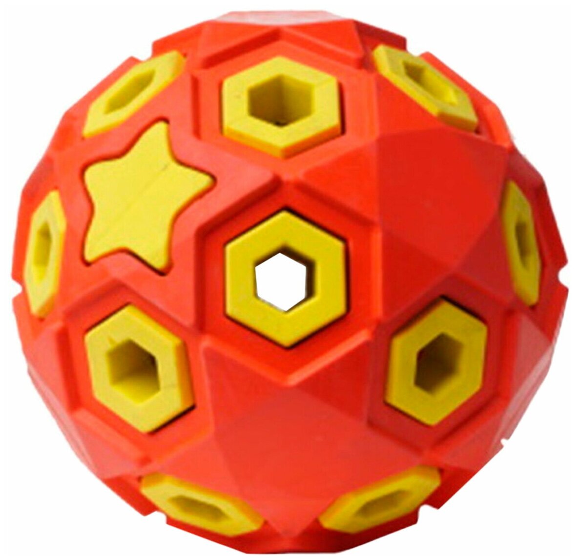 HOMEPET SILVER SERIES Ф 8 см игрушка для собак мяч звездное небо красно-желтый каучук