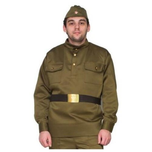 фото Комплект военный мужской, пилотка, гимнастёрка, ремень с бляхой, р. 50-52, рост 180-190 см бока