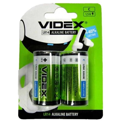 Батарейки Alkaline C Videx LR14 (2 шт.) батарейка lr14 щелочная alkaline high power c 1 5v 2 шт спайка toshiba арт lr14gcpsp2cn