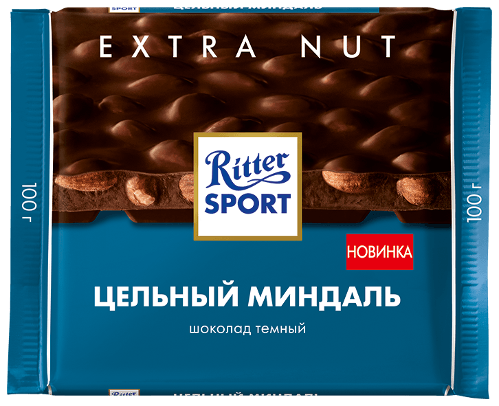 Шоколад Ritter Sport Extra Nut темный цельный миндаль, 100 г, 11 уп. - фотография № 2