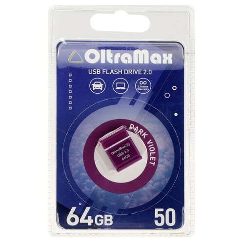 Флешка OltraMax 50, 32 Гб, USB2.0, чт до 15 Мб/с, зап до 8 Мб/с, оранжевая 9441548