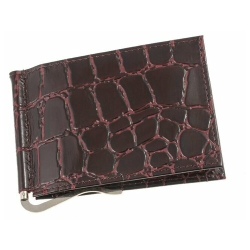 фото Зажим для купюр premier+urb из натуральной кожи, бумагодержатель, компактный кошелек, зажим для денег бордовый cro-m-54-14