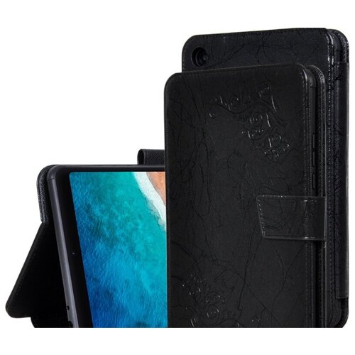 фото Чехол mypads для планшета xiaomi mi pad 4 plus закрытого типа с красивым узором с держателем для руки черный