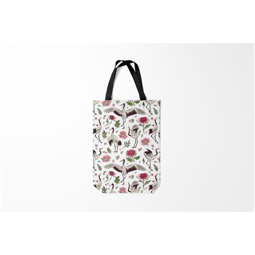 фото Сумка-шоппер / 31х42 см / птицы / разные узор с журавлями burnettie