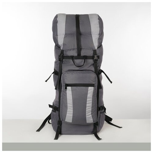 Рюкзак туристический, 90 л, отдел на шнурке, наружный карман, 2 боковые сетки, цвет серый Taif 49317 .
