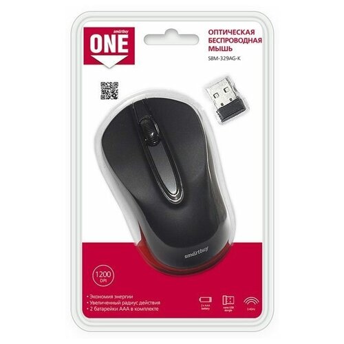 Мышь беспроводная SmartBuy ONE 329AG-K черная 140100₽