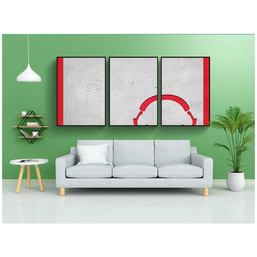 фото Набор модулных постеров для интерьера "наушники, задний план, современное" 60x90 см. в тубусе, без рамки lotsprints