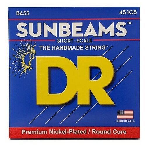 DR Strings SNMR-45 SUNBEAM Струны для 4-струнной бас-гитары dr nmr 45 sunbeam струны для 4 струнной бас гитары никель 45 105