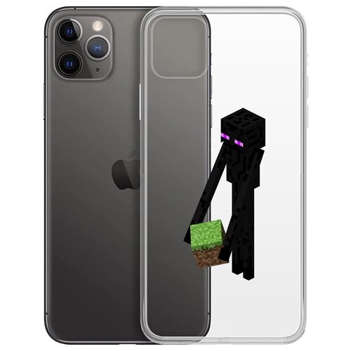 Чехол-накладка Krutoff Clear Case Эндермен для iPhone 11 Pro Max чехол накладка krutoff clear case minecraft эндермен для samsung galaxy a03 a035