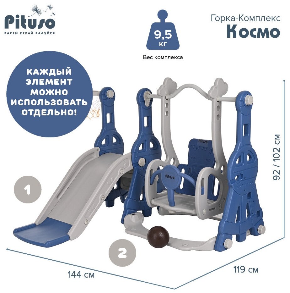 Горка с баскетбольным кольцом Мини