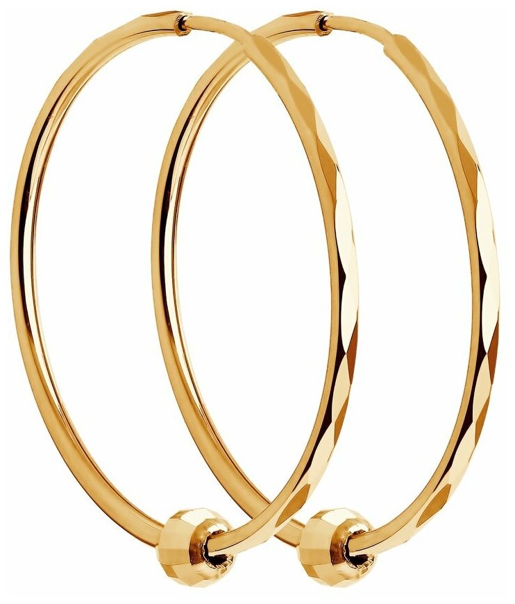 Серьги-кольца из золота яхонт Ювелирный Арт. 