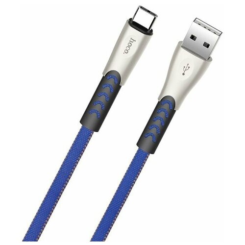 Дата-кабель Hoco U48 USB-MicroUSB, 1.2 м, синий дата кабель usb micro usb плоский 2 метра 3а провод usb micro usb кабель usb micro usb разъем зарядный кабель красный