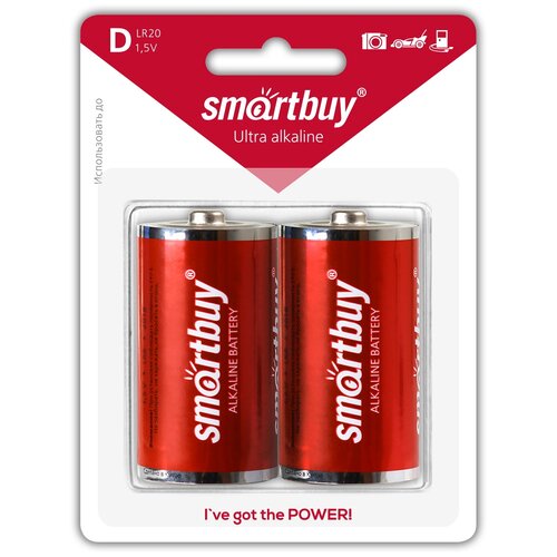 Батарейка SmartBuy Ultra Alkaline LR20 D, в упаковке: 2 шт.