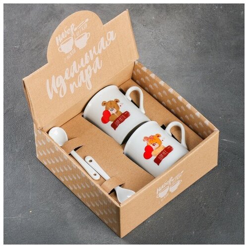 фото Набор «для неё и для него»: кружка 180 мл 2 шт., ложка 2 шт. mikimarket