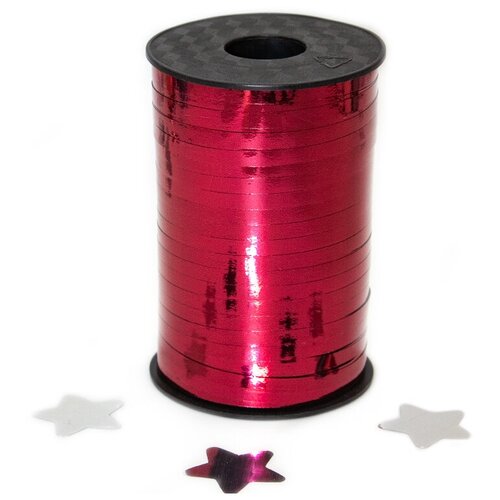 фото Лента (0,5 см*250 м) бургундия, металлик, 1 шт. дон баллон