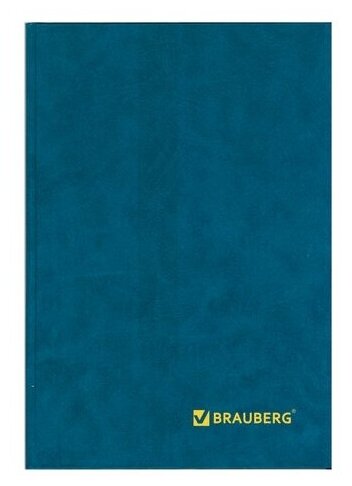 Книга учета 96 л., клетка, твердая, бумвинил, блок офсет, А4 (200х290 мм), BRAUBERG, светло-синяя, 130069 - фотография № 1
