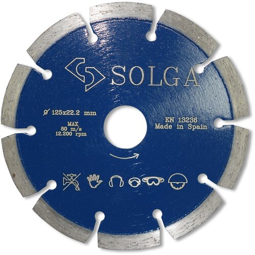 Диск алмазный Solga Diamant PROFESSIONAL сегментный (железобетон) 125мм/22,23