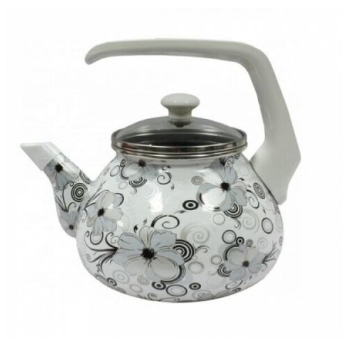 фото Чайник 2,2л со стекл. кр. кружево интерос