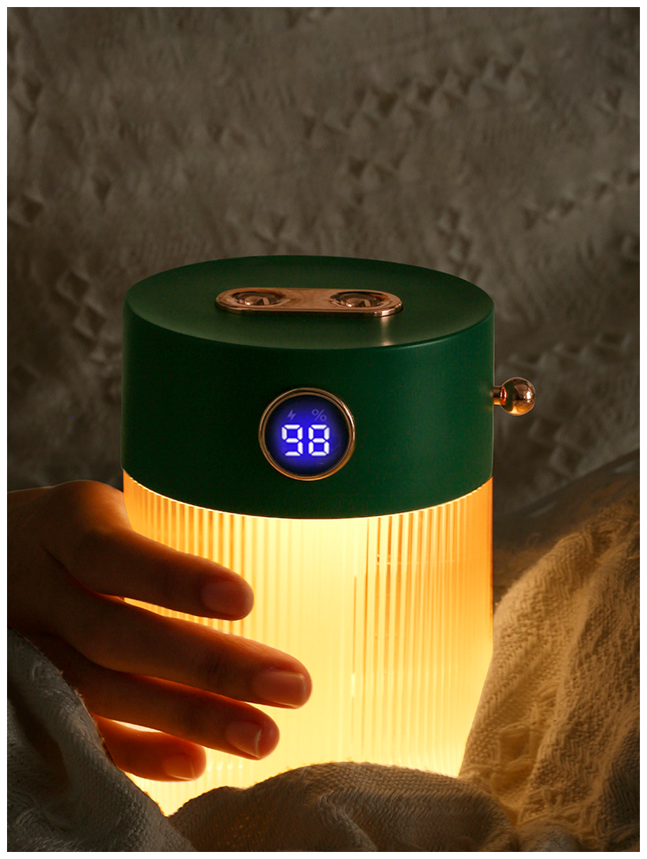 Увлажнитель воздуха с дисплеем/увлажнитель аккумуляторный/с функцией подсветки (зеленый) - фотография № 3