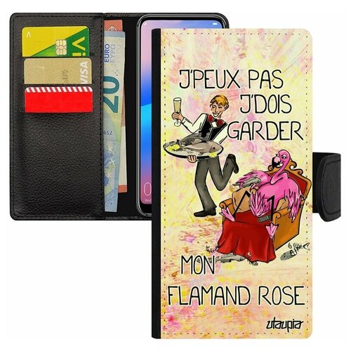 фото Чехол-книжка на смартфон xiaomi redmi 6a, "не могу - у меня фламинго!" юмор комикс utaupia