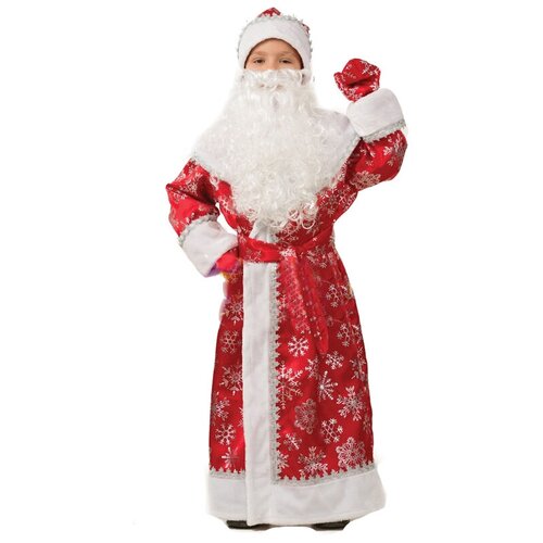 Карнавальный костюм Дед Мороз р.34, сатин, красный карнавальный костюм дед мороз сатин аппликация р 54 56 цвет красный 4513424