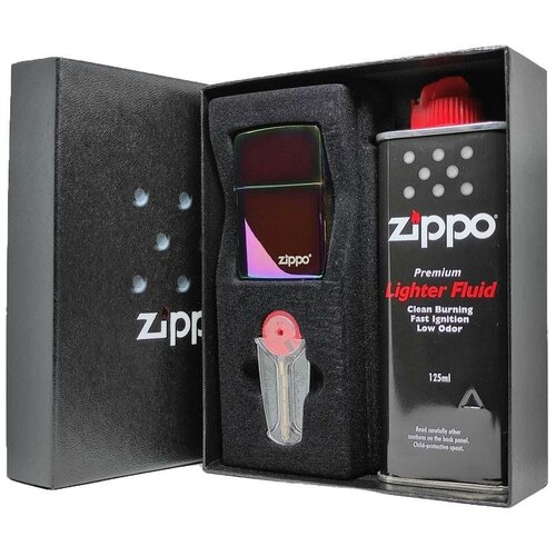 Подарочный набор ZIPPO ( Зажигалка ZIPPO 151ZL Classic, разноцветная с покрытием Spectrum + кремни + топливо, 125 мл )