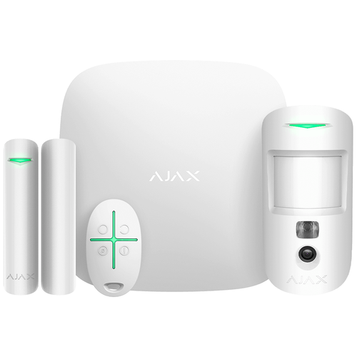 Комплект сигнализации с фотоверификацией тревог Ajax StarterKit Cam white