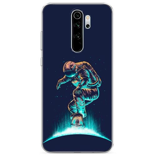 фото Силиконовый чехол "космонавт- скейтер" на xiaomi redmi note 8 pro / сяоми редми нот 8 про case place