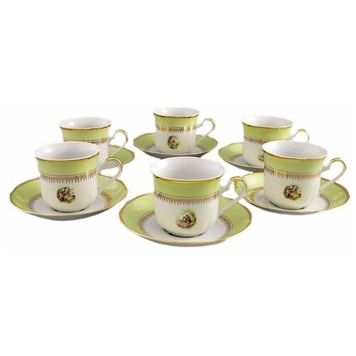 фото Набор чайных пар 200 мл 6 шт leander "мэри-энн /свидание /салатовое" / 157975
