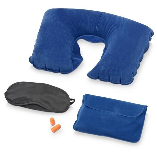 Дорожный набор : подушка, маска для сна, беруши, синий