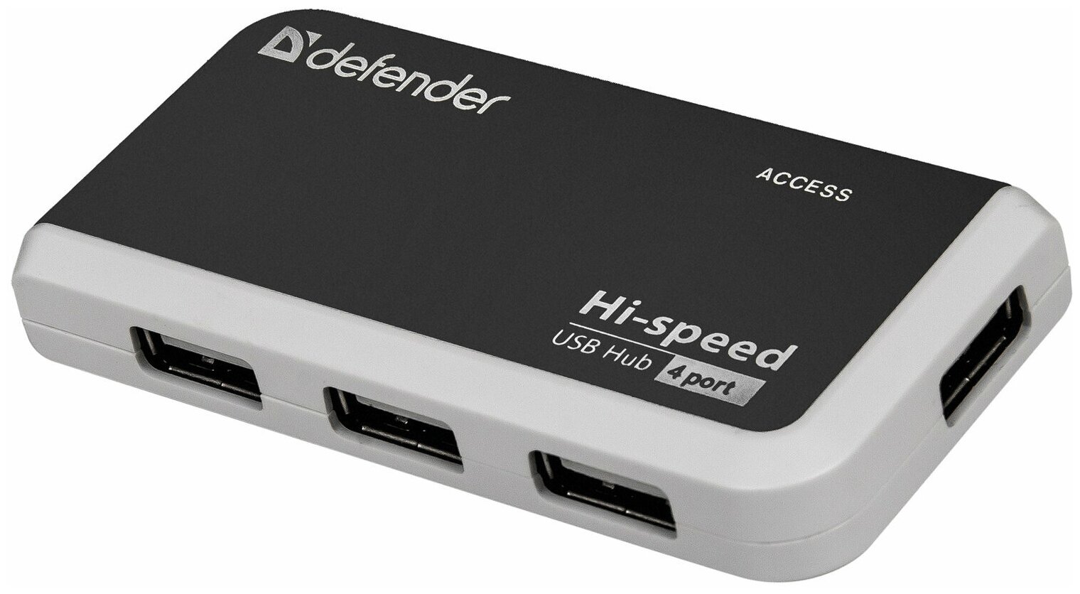 Хаб DEFENDER QUADRO INFIX, USB 2.0, 4 порта, порт для питания, 83504