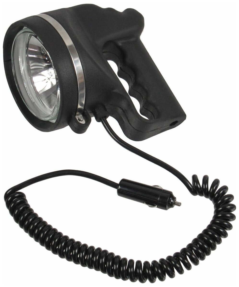 Ручной фонарь-прожектор (фароискатель), галогеновый, в брызгозащищенном, обрезиненном корпусе, 50 Вт, 12 В