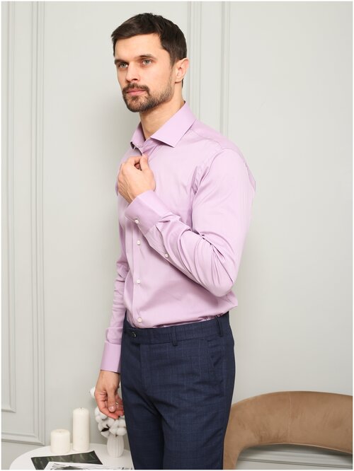 Рубашка COLLETTO BIANCO, размер 40 176-182, фиолетовый