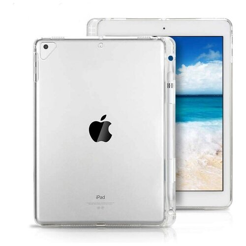 фото Чехол силиконовый для планшета apple ipad 10.5 (2019/2017), с отделением для стилуса, прозрачный zamarket