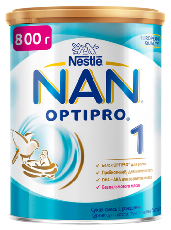 NAN Nestle 1 OptiPro молочная смесь 800 гр с 0 месяцев