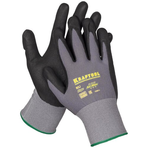 Эластичные перчатки KRAFTOOL Expert р. M со вспененным нитриловым покрытием 11285-M