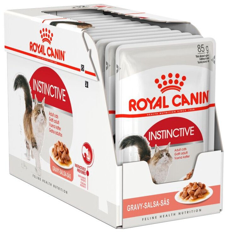 Royal Canin Влажный корм для кошек в возрасте от 1 года до 7 лет (в соусе) Instinctive 0.085КГ х 12 шт.