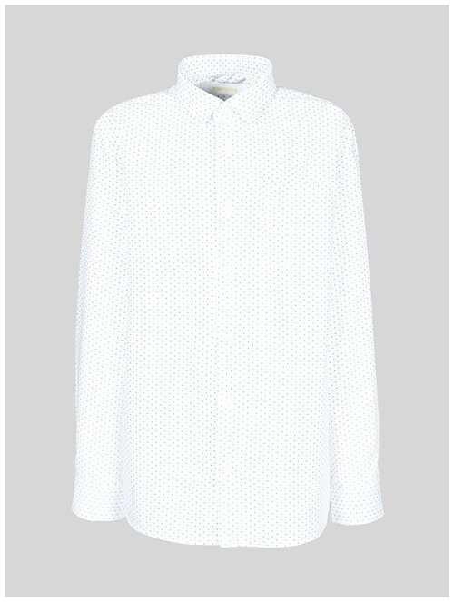 Школьная рубашка Tsarevich, прямой силуэт, на пуговицах, длинный рукав, манжеты, размер 158-164, белый