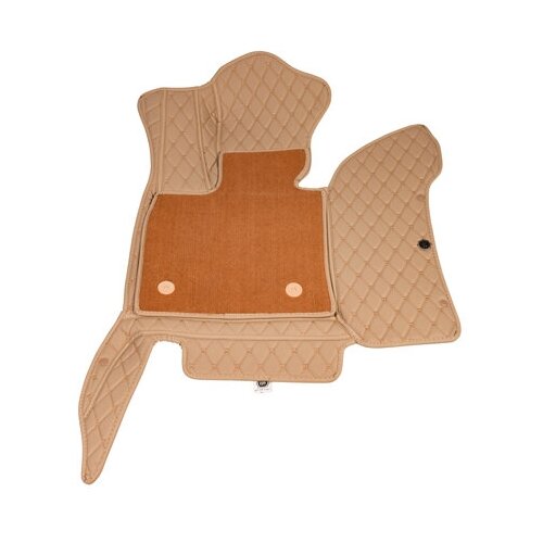 Коврики салона экокожа 5D BMW X6 F16 15- с TXT вкладышами бежевые Арт. EK 02-00149