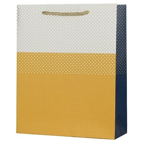 фото Пакет подарочный, стильный паттерн, желтый, 42*31*12 см, 1 шт. дон баллон