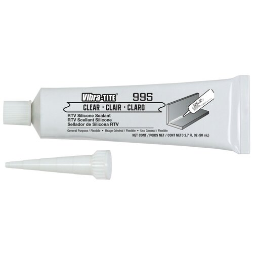Vibra-tite 995 Прозрачный RTV силиконовый герметик, уксусный 80 мл
