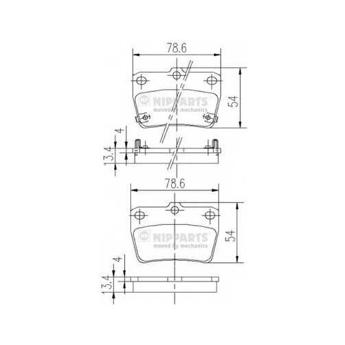 Колодки тормозные задние NIPPARTS J3612020