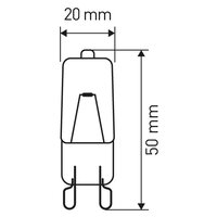Лампа галогенная ЭРА C0027378, G9, JCD, 40 Вт, 3000 К