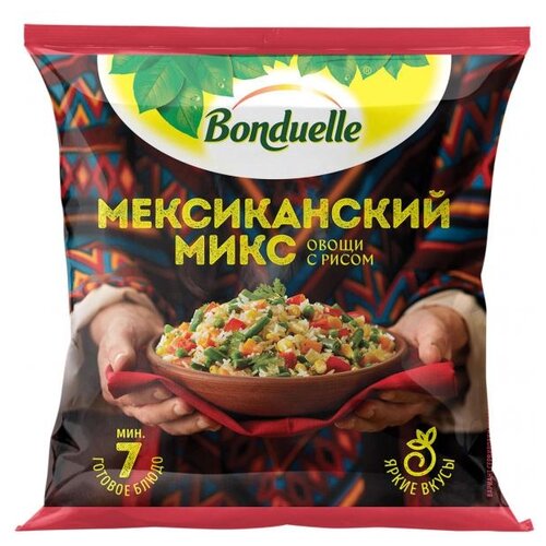 Bonduelle Замороженная овощная смесь Мексиканский микс с рисом, 400г (2 упаковки, 24 шт)