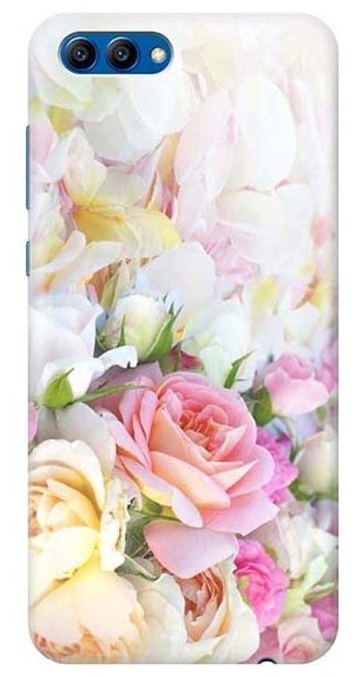 Cиликоновый прозрачный чехол ArtColor для Huawei Honor 10 с принтом "Нежные розы"