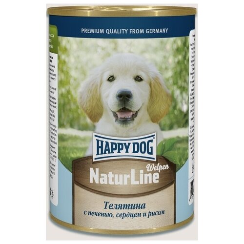 Happy Dog Natur Line Телятина с печенью, сердцем и рисом (0.41 кг) (6 штук)