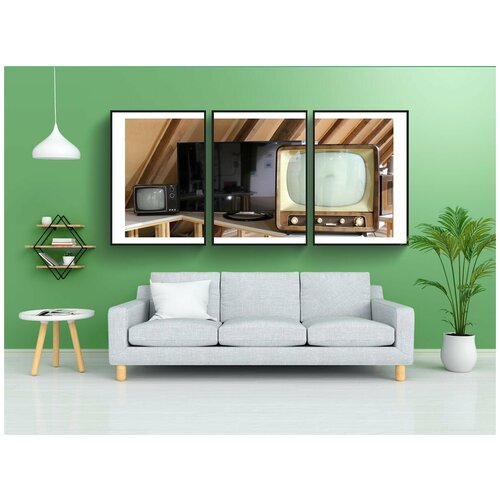 фото Набор модулных постеров для интерьера "телевизор, ретро, электроприборы" 60x90 см. в тубусе, без рамки lotsprints