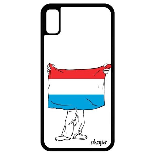 фото Противоударный чехол для смартфона // apple iphone xr // "флаг люксембурга с руками" стиль туризм, utaupia, белый